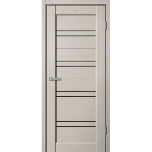 Дверь межкомнатная Сибирь Профиль Статус ST01 Софт капучино, стекло черное